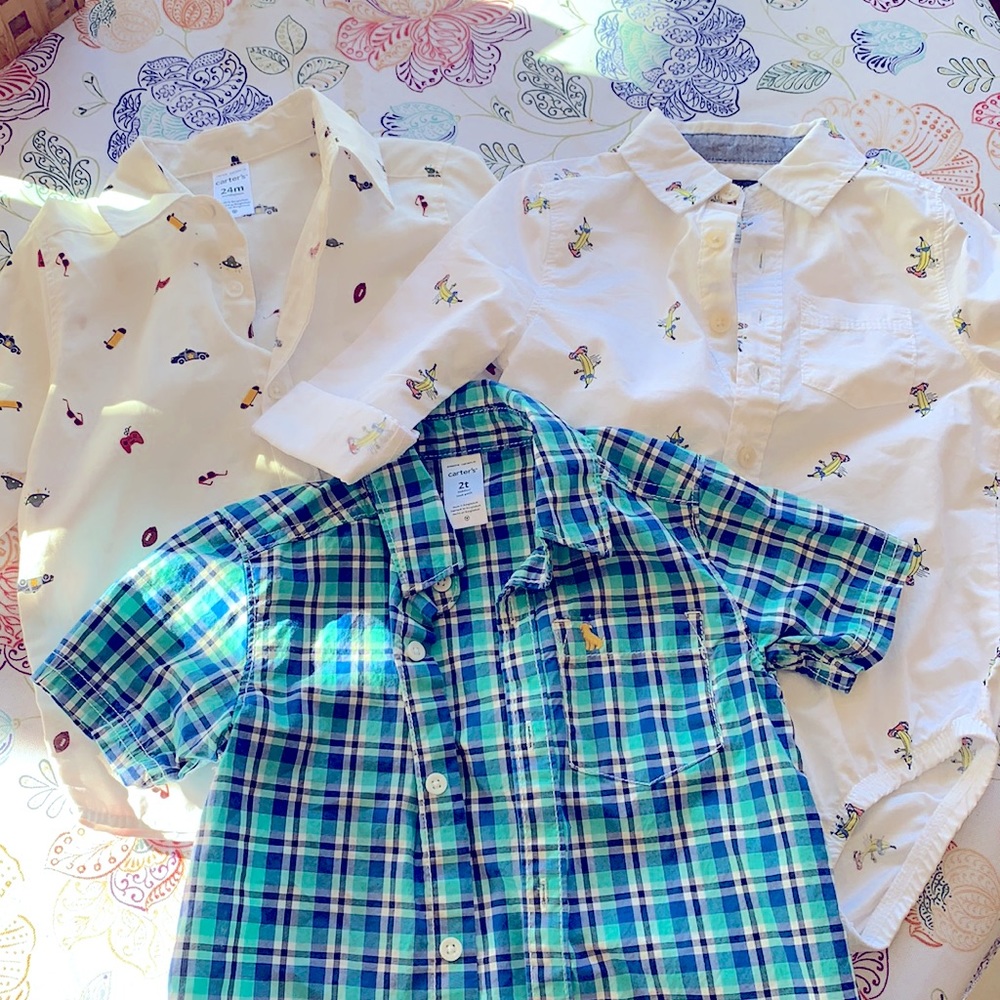 Three button up shirts for toddler